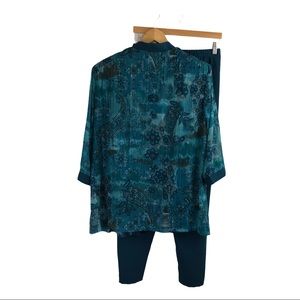 R&M Richards Pant Suit SZ 18W PETITE Teal